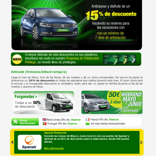 conceptualización creativa para campañas de banners & newsletters y comunicación digital para Europcar