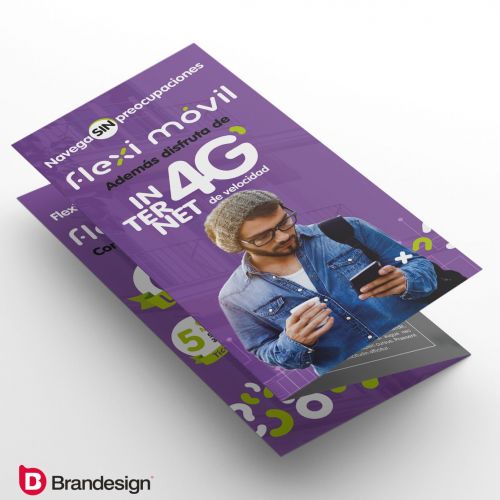 Diseño de tríptico material publicitario para lanzamiento de marca Brandesign agencia de branding