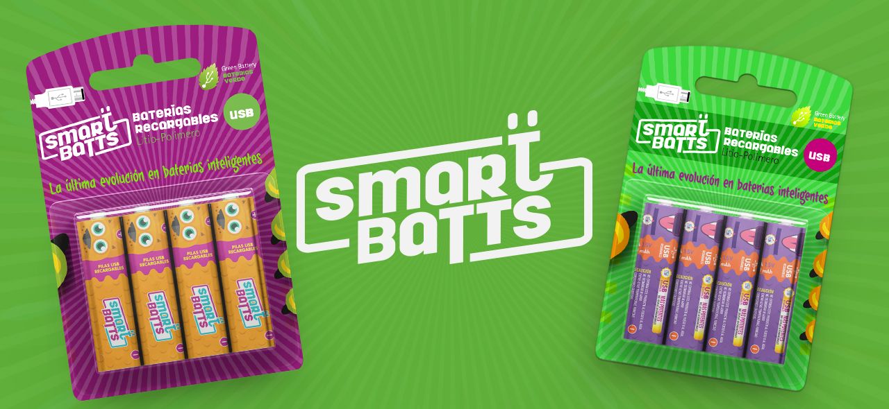 Diseño gráfico SmartBatts etiquetas para pilas y baterías inteligentes