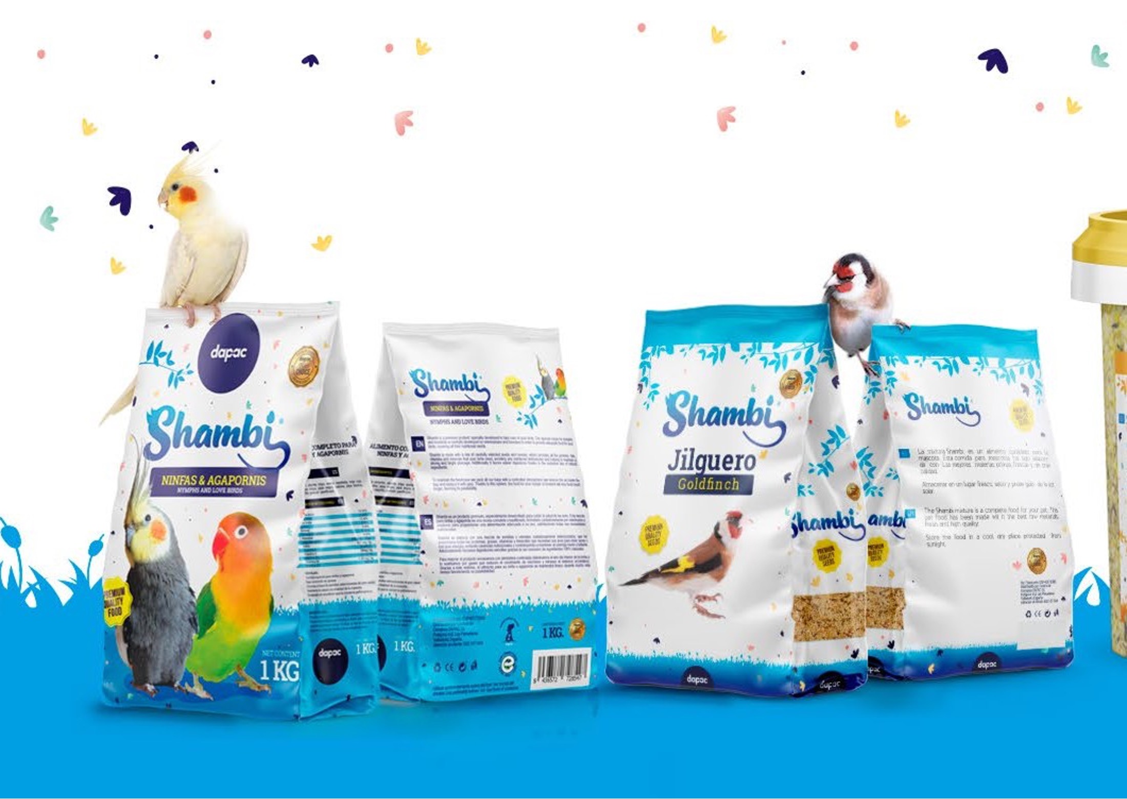 diseño de la arquitectura de marca de los alimentos para mascotas Shambi