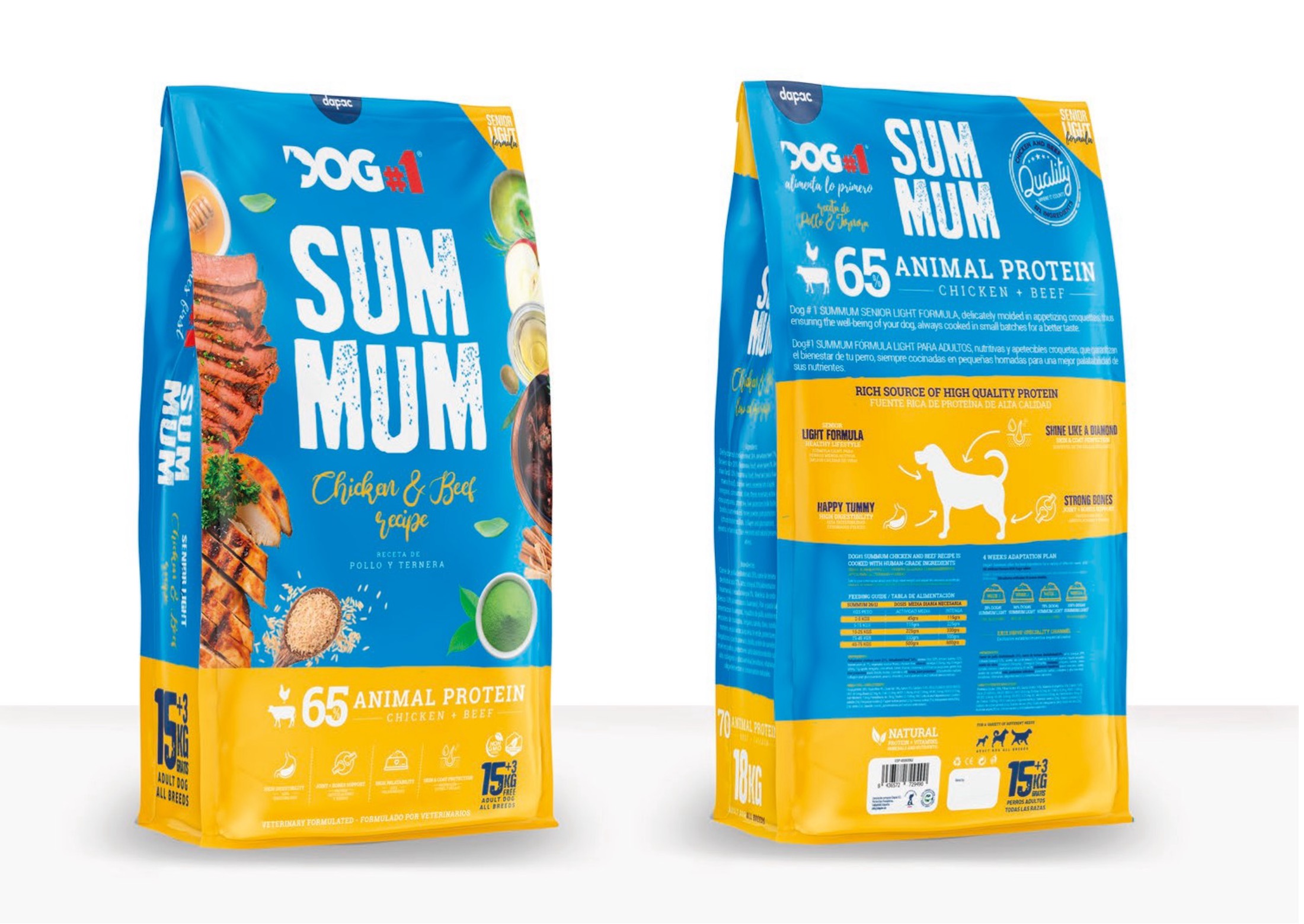 Diseño grafico de sacos para alimentos para perros y gatos