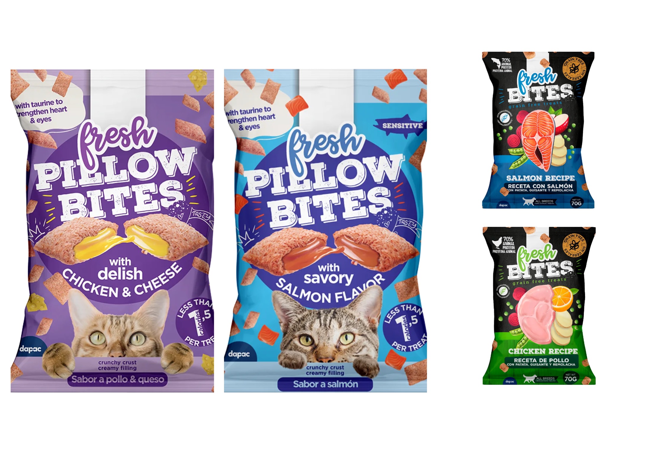 arquitectura de marca para la familia de snacks para perros de Fresh Bites