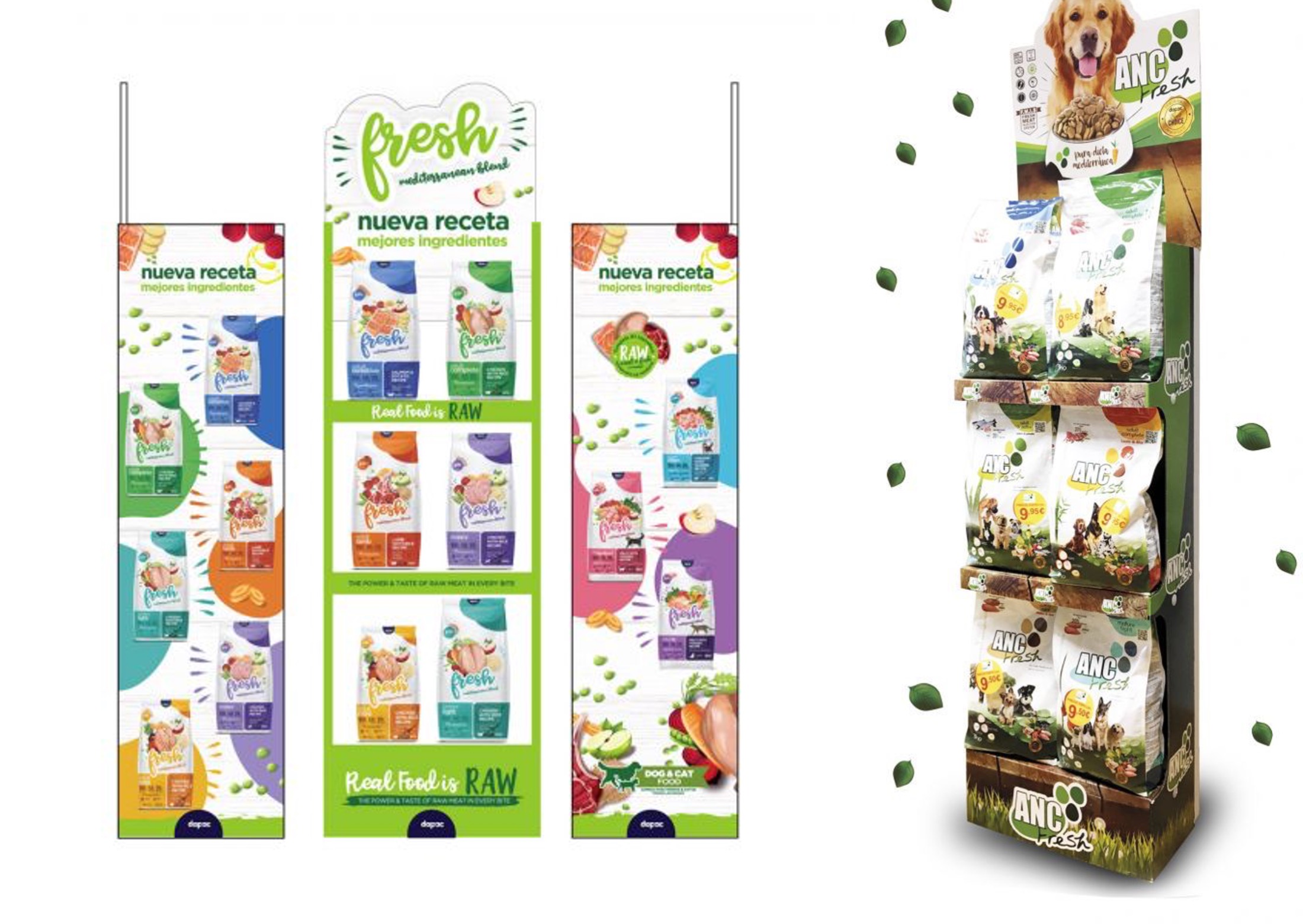 diseño del expositor de productos en la tienda retail