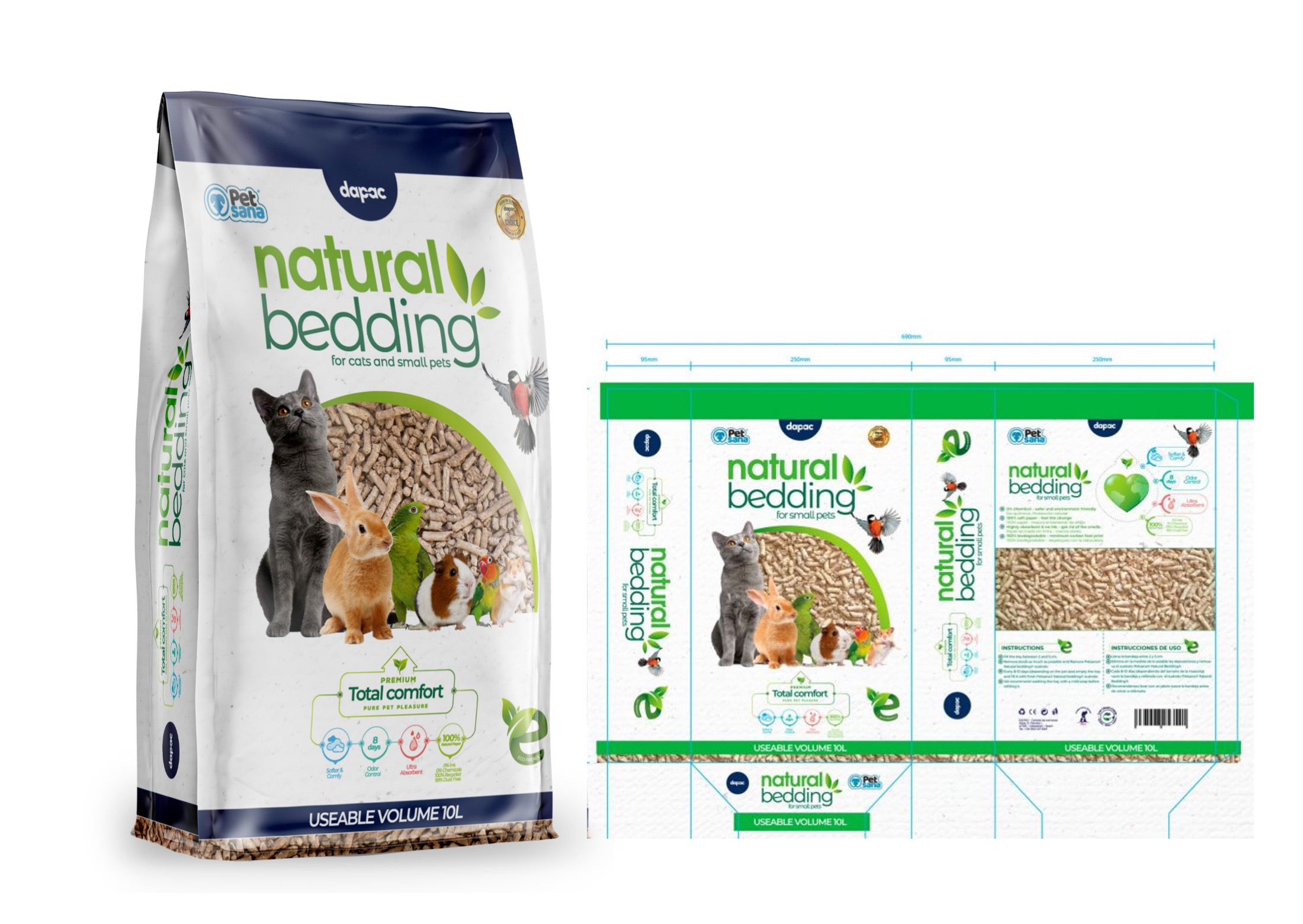 diseño del saco de cama natural para mascotas