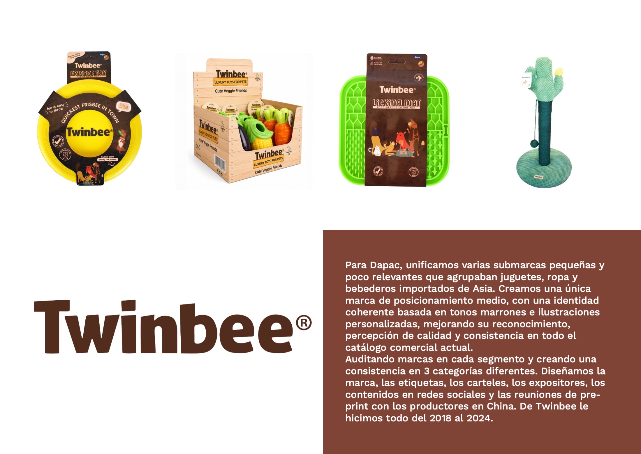 diseño de la gama de juguetes y accesorios para mascotas de la marca twinbee