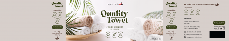portafolio de diseño grafico en etiquetas de toallas de lujo