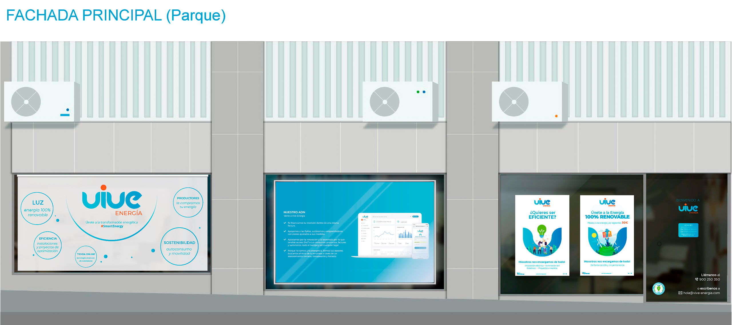 estudio de diseño gráfico diseño de rótulos para vigilado de ventanas de oficinas