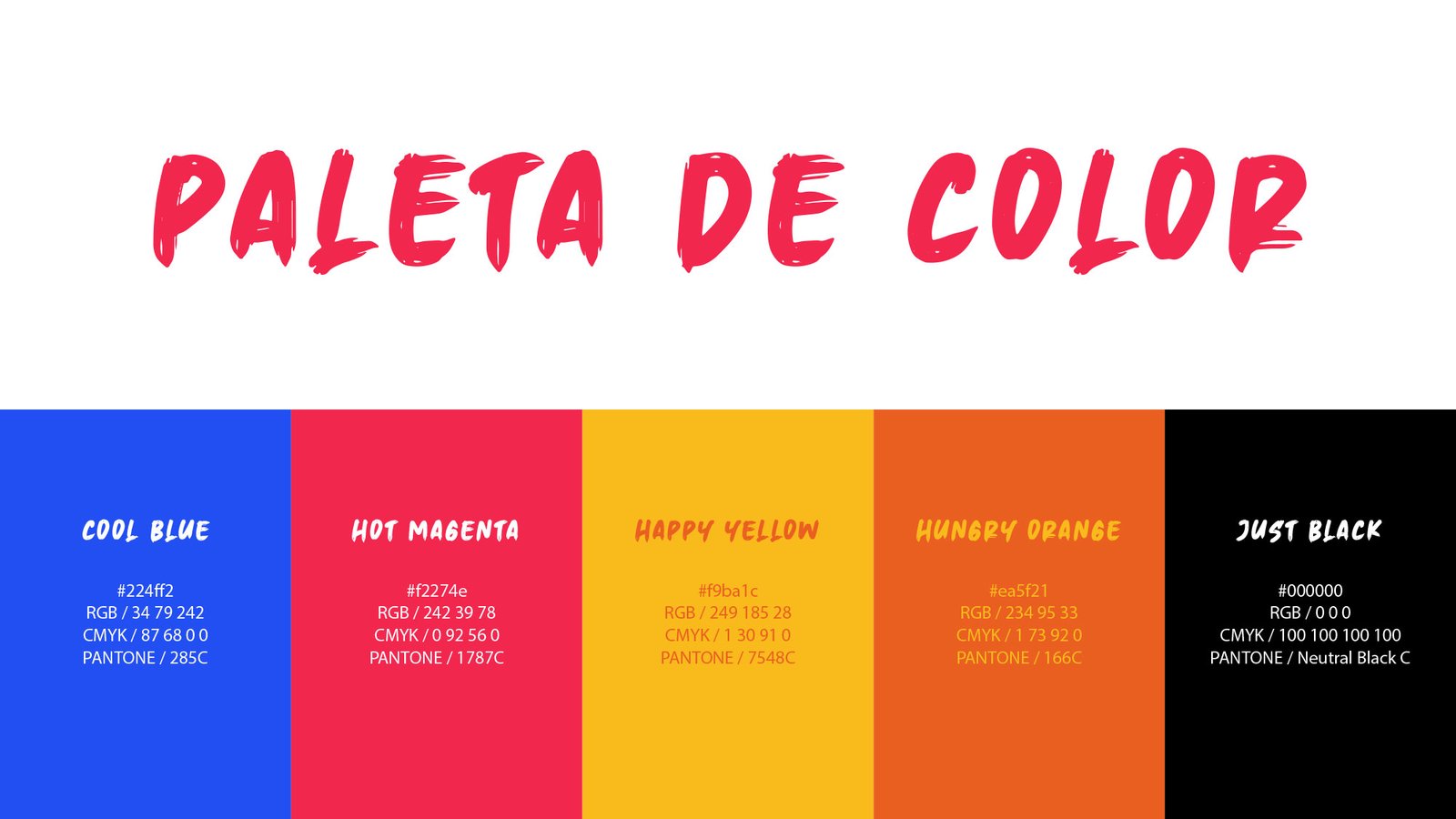 Paleta de colores corporativa