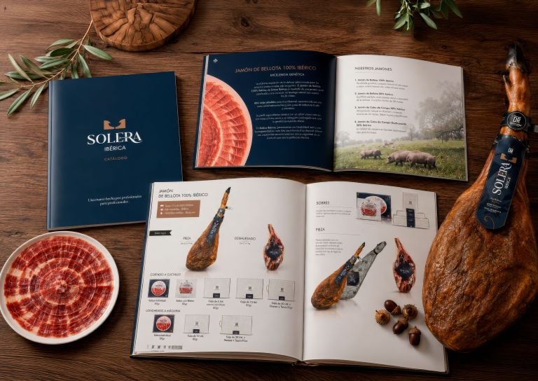 Diseño editorial que convierte el jamón ibérico en una herramienta de venta para profesionales