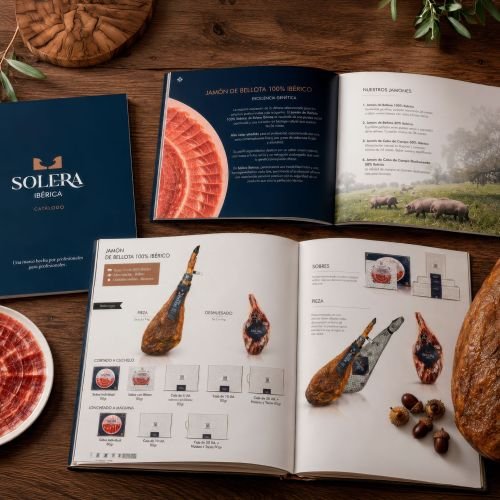 Diseño editorial que convierte el jamón ibérico en una herramienta de venta para profesionales